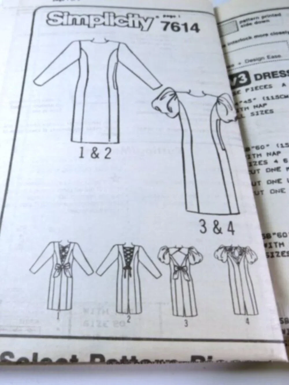 Vintage Simplicity 7614 | Misses' Semi-Fitted Dress | Size 10-14 COMPLETE